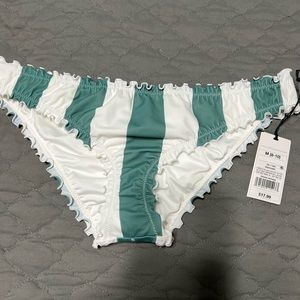 Brand new Shade Shore, green and white cheeky bikini bottom, size M.